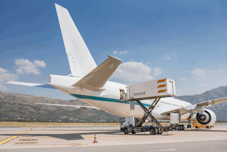 Newrest inflight services and a plane