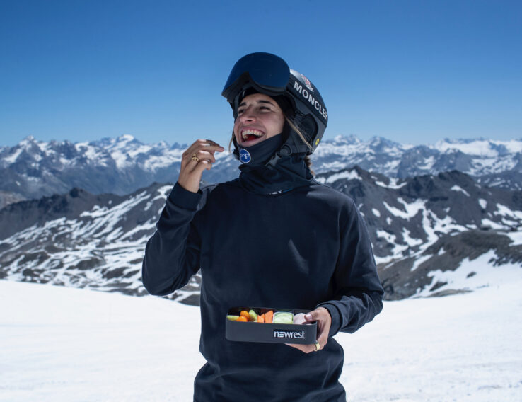 Perrine Laffont and her Newrest lunch box