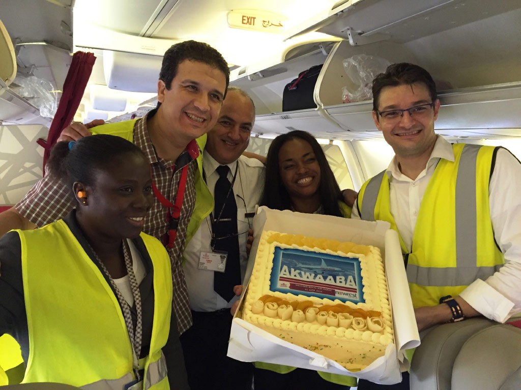 Equipe de Newrest pour la compagnie Royal Air Maroc au Ghana